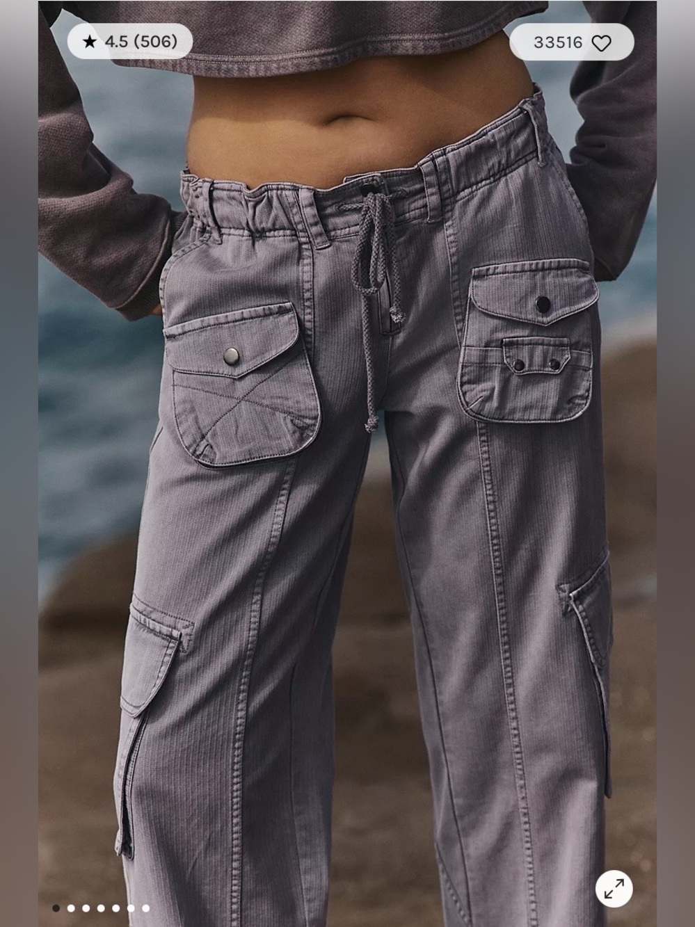 Women’s Free People Tahiti Pull-On Cargo Pants. Size XL. NWOT
